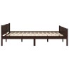 Cadre de lit sans matelas pin massif marron foncé 160x200 cm 