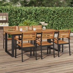 Table de jardin et pieds en forme de U 200x90x75 cm bois acacia 