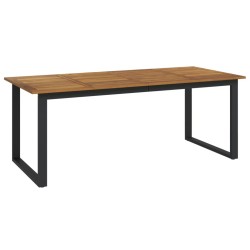 Table de jardin et pieds en forme de U 200x90x75 cm bois acacia 