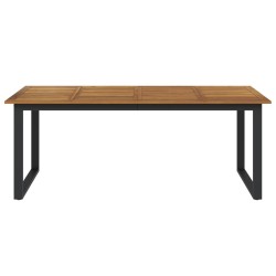 Table de jardin et pieds en forme de U 200x90x75 cm bois acacia 