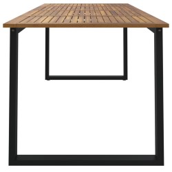 Table de jardin et pieds en forme de U 200x90x75 cm bois acacia 