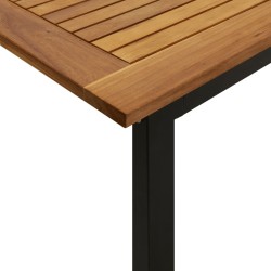 Table de jardin et pieds en forme de U 200x90x75 cm bois acacia 