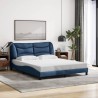 Cadre de lit sans matelas bleu 160x200 cm tissu 