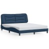 Cadre de lit sans matelas bleu 160x200 cm tissu 