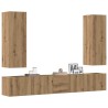 Meubles TV muraux 5 pcs chêne artisanal bois d'ingénierie 