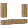Meubles TV muraux 5 pcs chêne artisanal bois d'ingénierie 