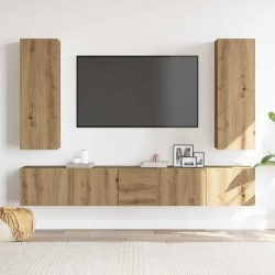 Meubles TV muraux 5 pcs chêne artisanal bois d'ingénierie 