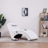 Chaise longue de massage avec oreiller Blanc Similicuir 