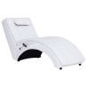 Chaise longue de massage avec oreiller Blanc Similicuir 