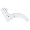 Chaise longue de massage avec oreiller Blanc Similicuir 