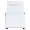 Chaise longue de massage avec oreiller Blanc Similicuir 