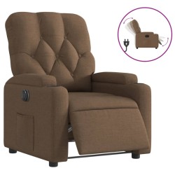 Fauteuil inclinable électrique Marron Tissu 
