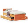 Cadre de lit sans matelas avec tête de lit 100x200 cm bois pin 