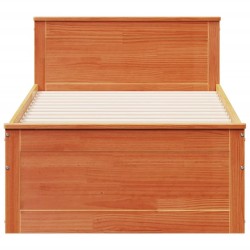 Cadre de lit sans matelas avec tête de lit 100x200 cm bois pin 