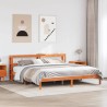 Cadre de lit et tête de lit sans matelas cire marron 180x200 cm 