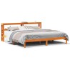 Cadre de lit et tête de lit sans matelas cire marron 180x200 cm 