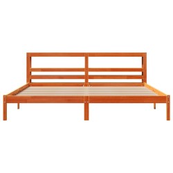 Cadre de lit et tête de lit sans matelas cire marron 180x200 cm 