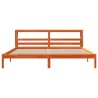 Cadre de lit et tête de lit sans matelas cire marron 180x200 cm 