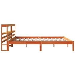 Cadre de lit et tête de lit sans matelas cire marron 180x200 cm 