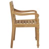Chaises Batavia lot de 2 coussins à carreaux gris Teck massif 