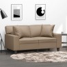 Canapé 2 places avec oreillers cappuccino 120 cm similicuir 