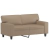 Canapé 2 places avec oreillers cappuccino 120 cm similicuir 