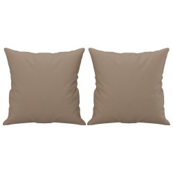 Canapé 2 places avec oreillers cappuccino 120 cm similicuir 
