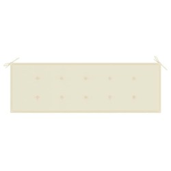 Banc de jardin empilable et coussin 159 cm Bois de teck massif 
