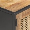 Meuble TV 120x30x40 cm Bois de manguier brut et canne naturelle 