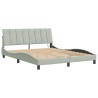 Cadre de lit avec LED sans matelas gris clair 160x200cm velours 