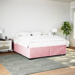 Cadre de lit sans matelas rose 200x200 cm velours 