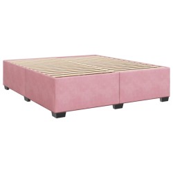 Cadre de lit sans matelas rose 200x200 cm velours 