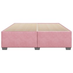 Cadre de lit sans matelas rose 200x200 cm velours 