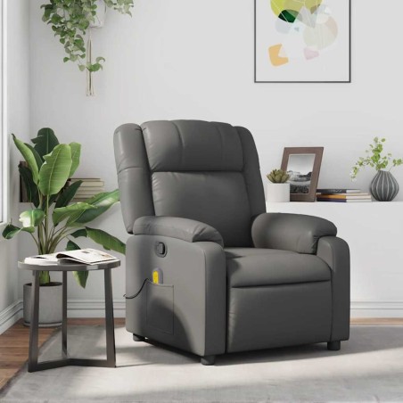 Fauteuil de massage inclinable Gris Similicuir 