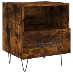 Table de chevet chêne fumé 40x35x47,5 cm bois d’ingénierie 