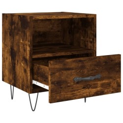 Table de chevet chêne fumé 40x35x47,5 cm bois d’ingénierie 
