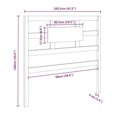 Tête de lit Marron miel 105,5x4x100 cm Bois massif de pin 