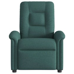 Fauteuil de massage inclinable électrique Vert foncé Tissu 