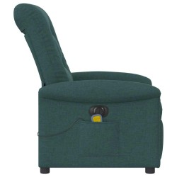 Fauteuil de massage inclinable électrique Vert foncé Tissu 