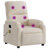 Fauteuil inclinable de massage beige tissu microfibre 