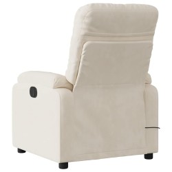 Fauteuil inclinable de massage beige tissu microfibre 