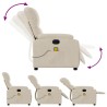 Fauteuil inclinable de massage beige tissu microfibre 