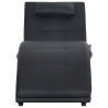 Chaise longue de massage avec oreiller Noir Similicuir 