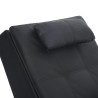 Chaise longue de massage avec oreiller Noir Similicuir 
