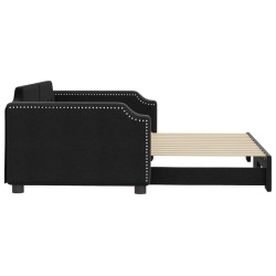 Lit de jour avec gigogne sans matelas noir 100x200 cm 
