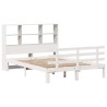 Lit bibliothèque sans matelas blanc 140x200 cm bois pin massif 