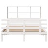Lit bibliothèque sans matelas blanc 140x200 cm bois pin massif 
