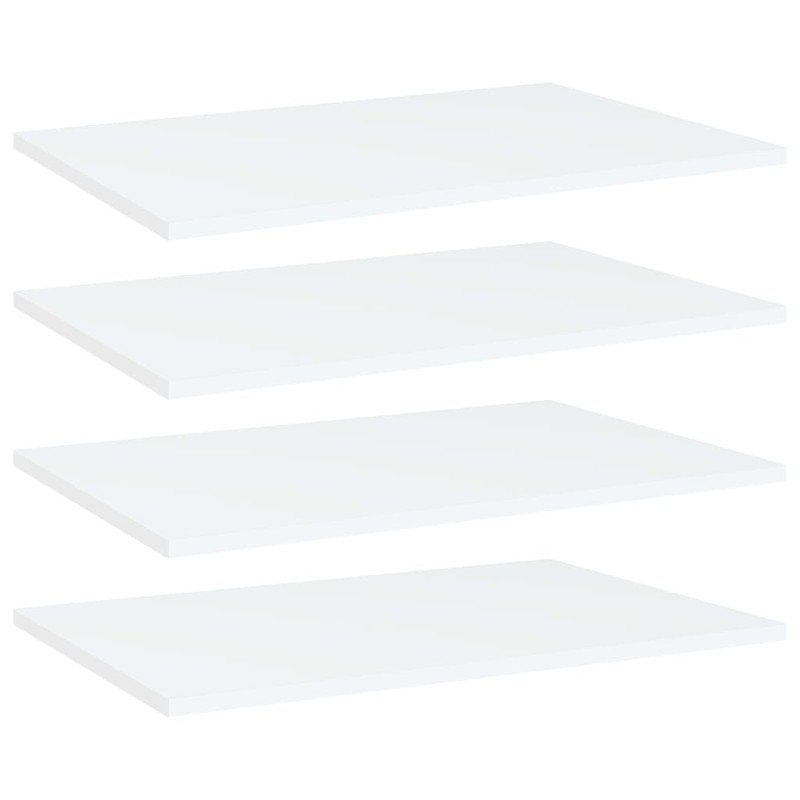 Panneaux de bibliothèque 4 pcs blanc bois d’ingénierie Panneaux de bibliothèque 4 pcs blanc bois d’ingénierie