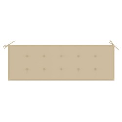 Banc de jardin empilable et coussin 159 cm Bois de teck massif 