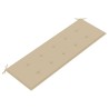 Banc de jardin empilable et coussin 159 cm Bois de teck massif 